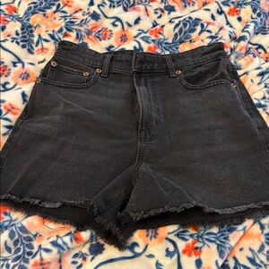 American Eagle Outfitters Black Jean Shorts Distressed Cut-Off Style